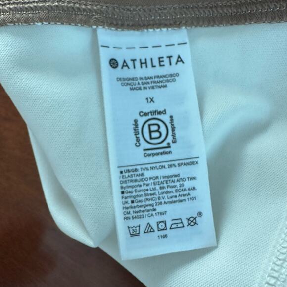 Athleta Venice Block Sweatshirt Shirt NWT Top Cream Taupe Brown Plus Size 1X - Picture 15 of 16